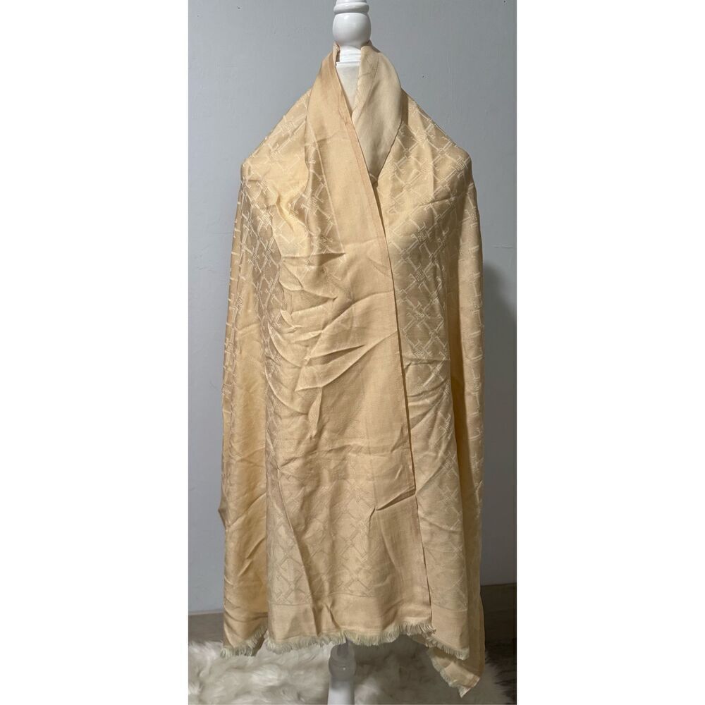 Lauren Ralph Laure Charlotte Jacquard logo all over wrap scarves